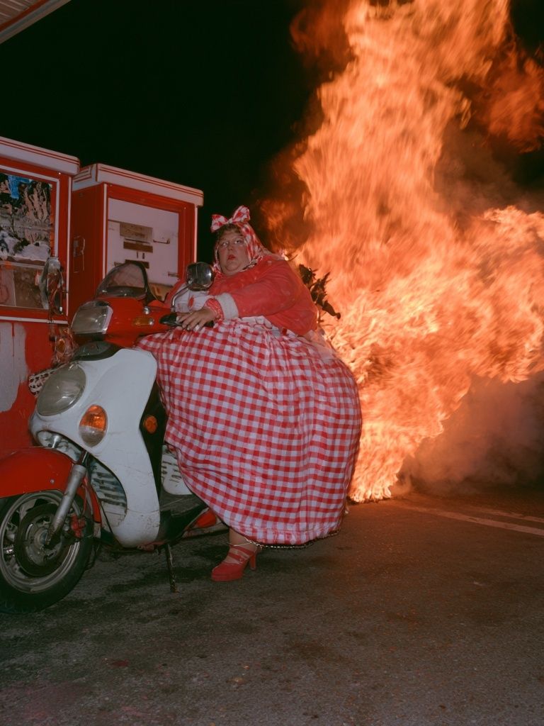 Firelight Scooter Portrait Print. poster — photography art