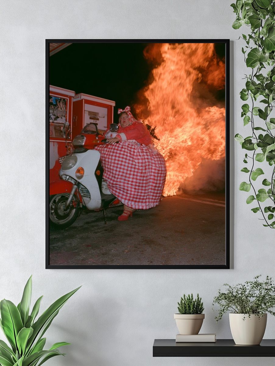 Firelight Scooter Portrait Print. — room view 4