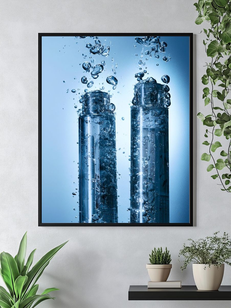 Underwater Bottles Photography Poster. — room view 4