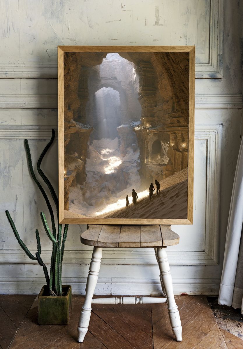 Sunlit Canyon Ruins Photography Poster. room preview