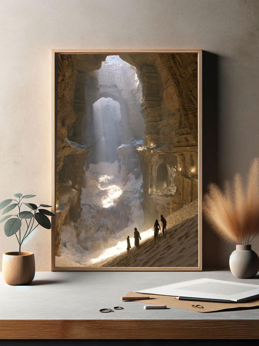 Sunlit Canyon Ruins Photography Poster. — room view 2