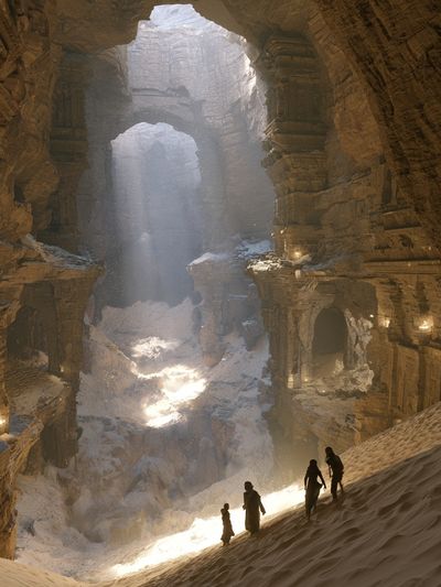 Sunlit Canyon Ruins Photography Poster.