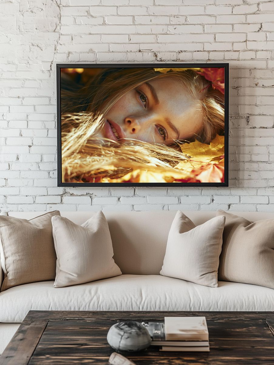 Autumn Girl Portrait Print. room preview
