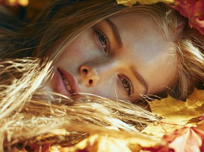 Autumn Girl Portrait Print. poster