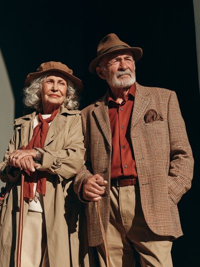 Elegant Elderly Couple Portrait Print. poster