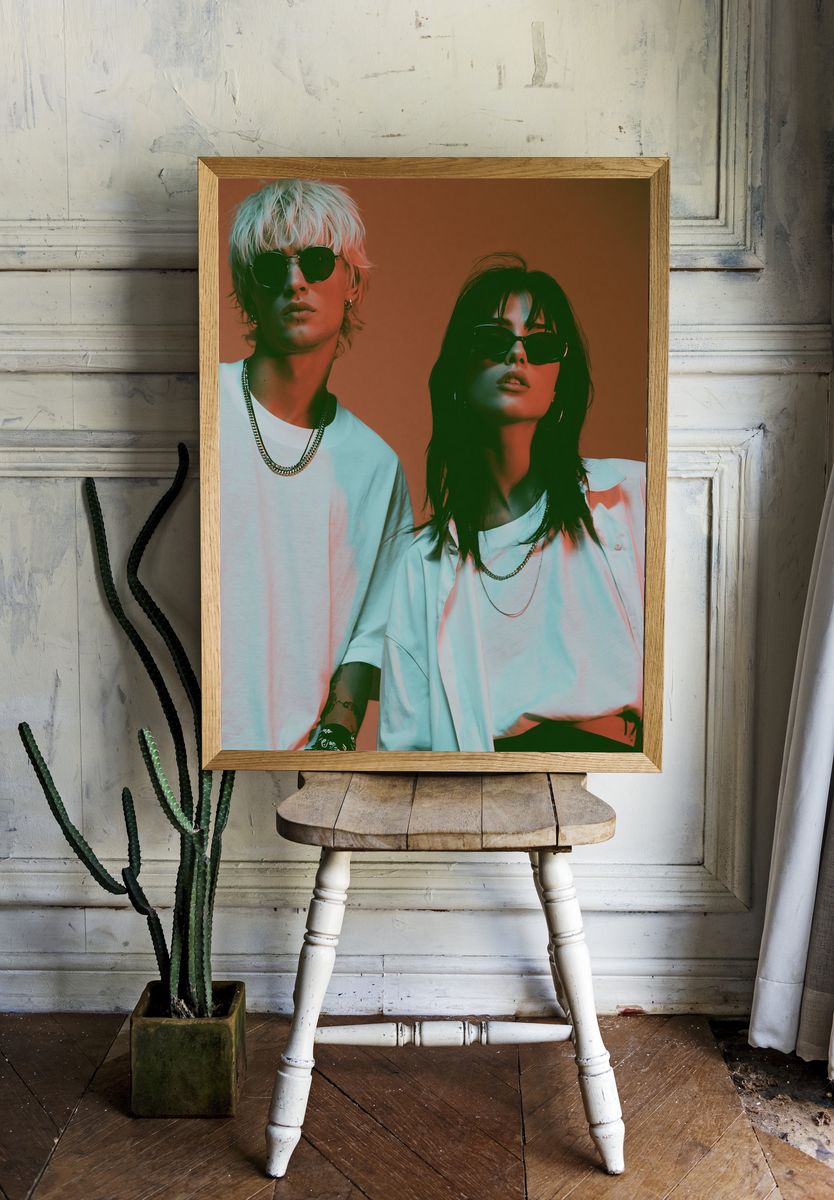 Neon Duo Portrait Poster. room preview
