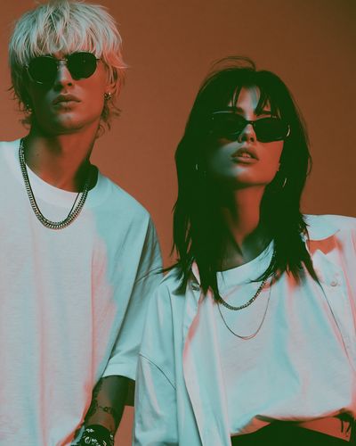Neon Duo Portrait Poster. poster print