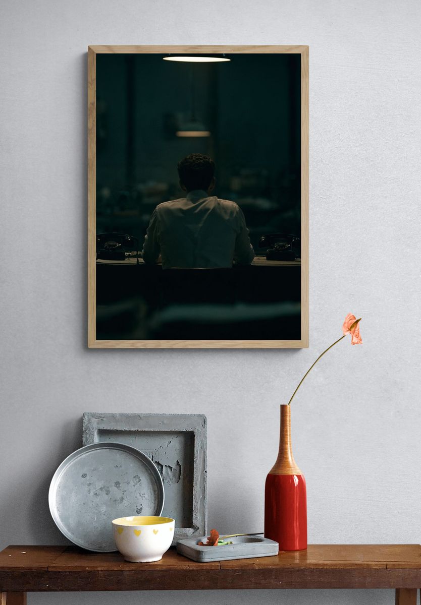 Lonely Office Desk Photography Poster. — room view 3