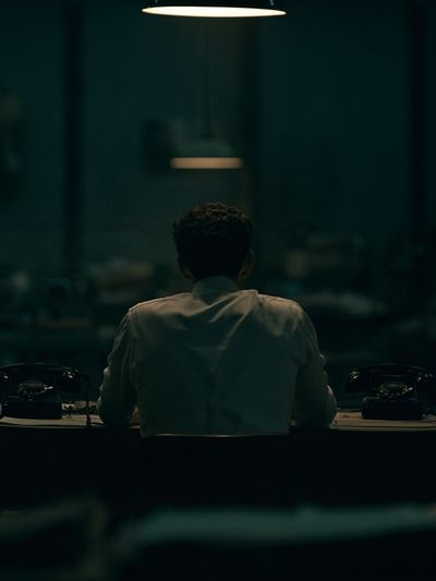 Lonely Office Desk Photography Poster.