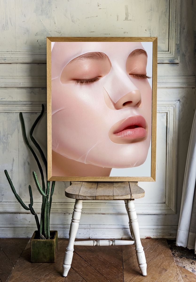 Peel-Off Beauty Mask Portrait Print. room preview