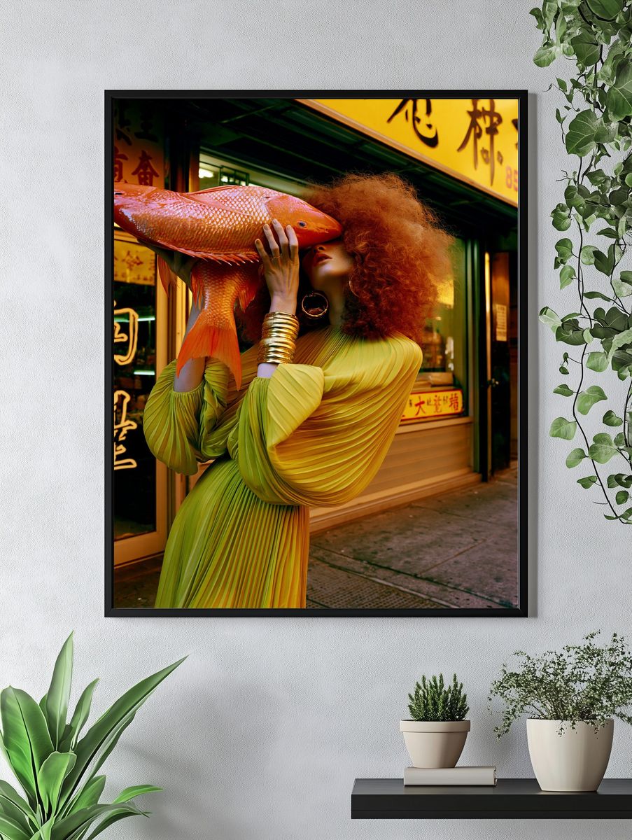 Surreal Fish Portrait Poster. — room view 4