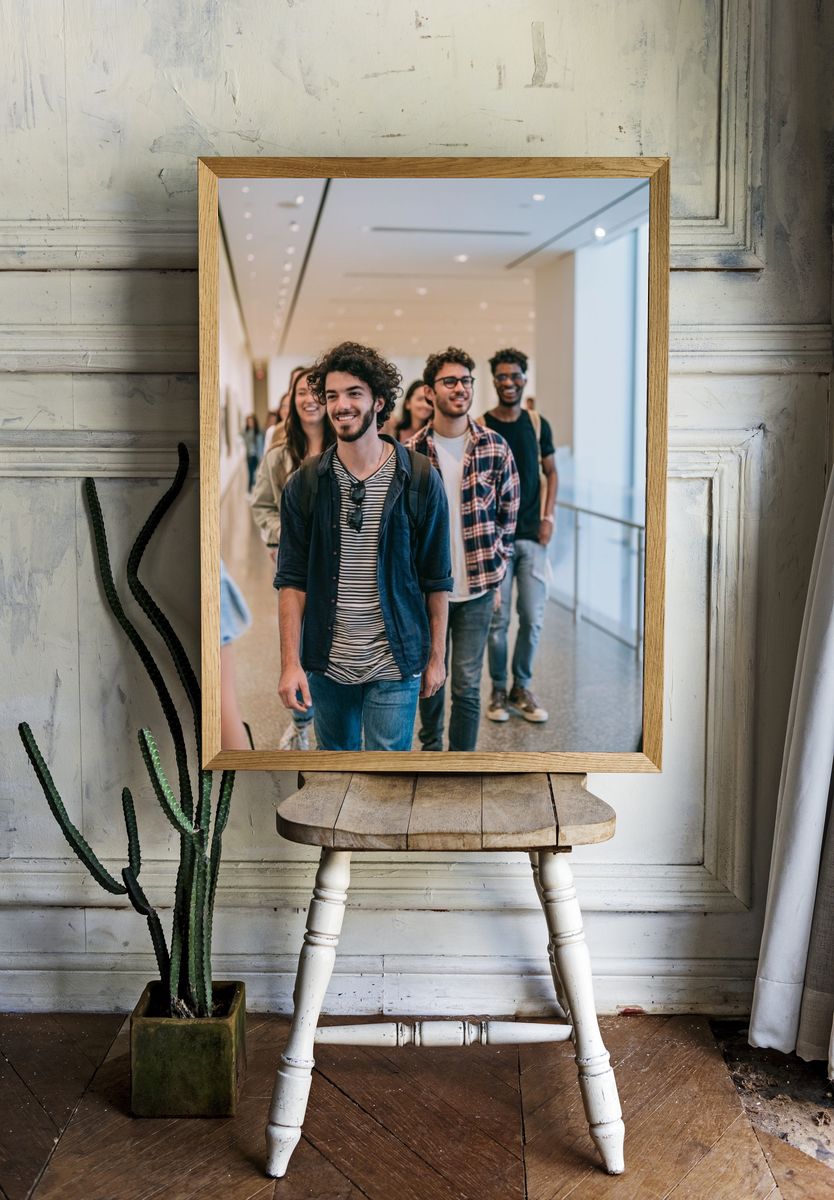 Museum Visitors in Gallery Photography Poster. — room view 1