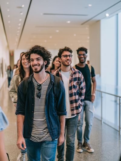 Museum Visitors in Gallery Photography Poster. poster