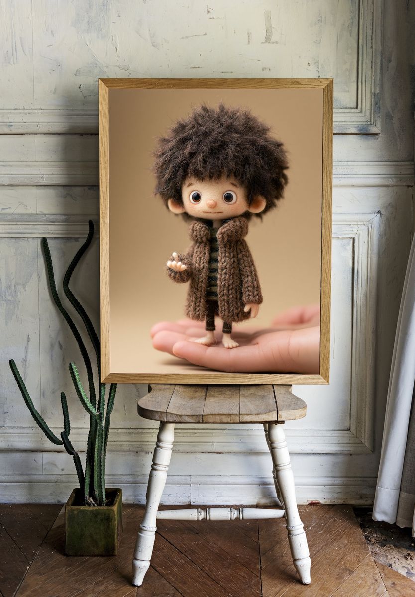 Handmade Doll Portrait Print. — room view 1