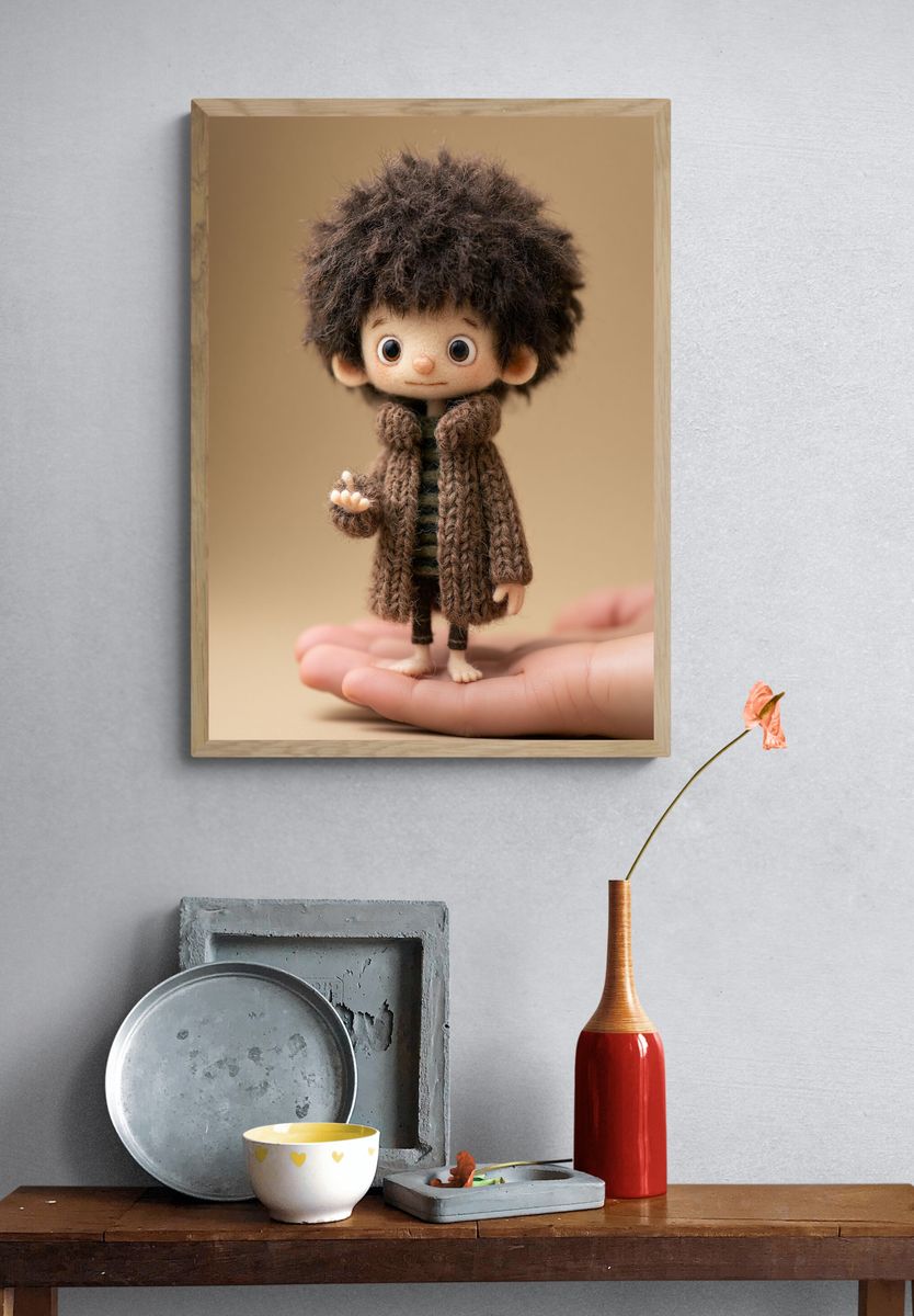 Handmade Doll Portrait Print. — room view 3