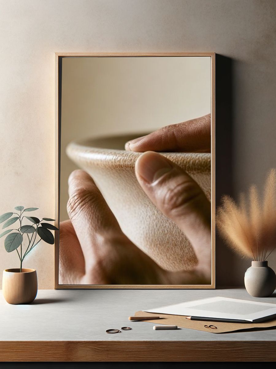 Hands Holding Ceramic Bowl Photography Poster. — room view 2