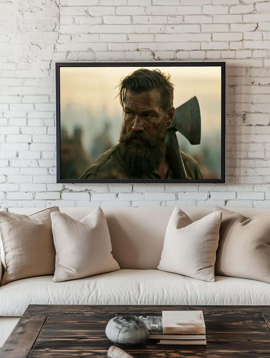 Bearded Woodsman Portrait Print. — room view 1