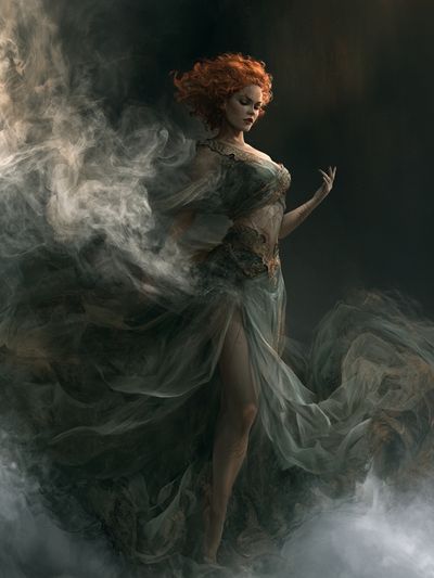 Mystic Red-Haired Woman Photography Poster. poster