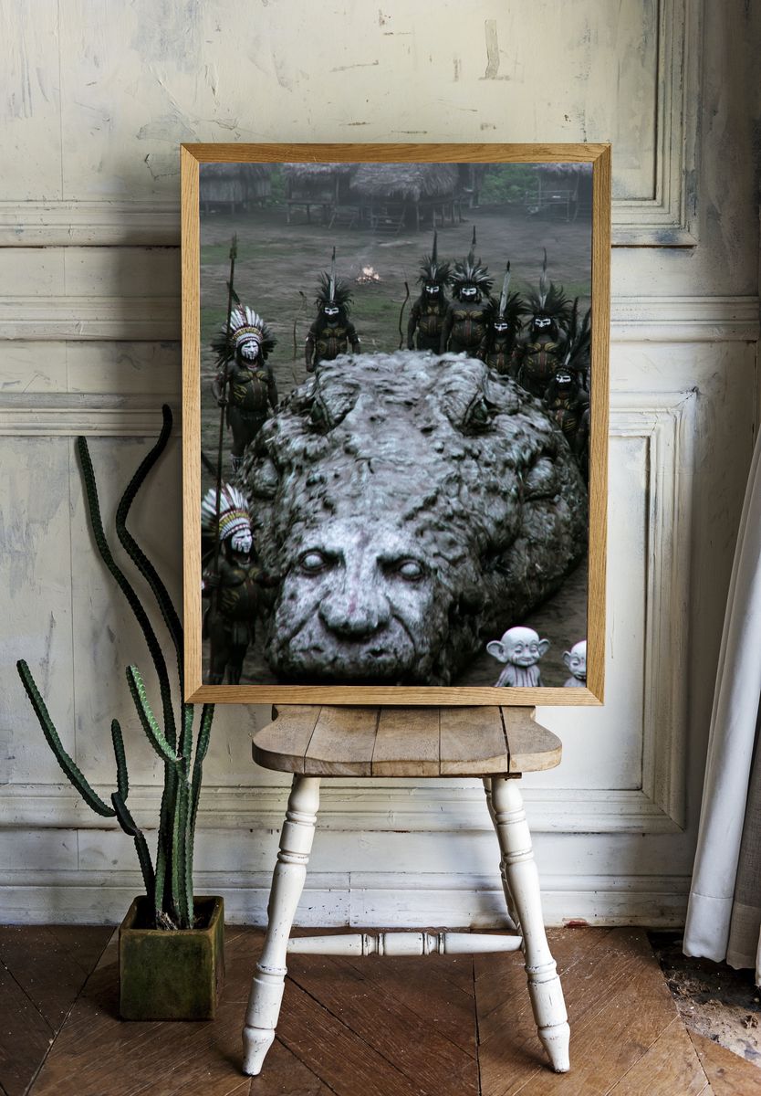 Tribal Ritual Crocodile Print. — room view 1