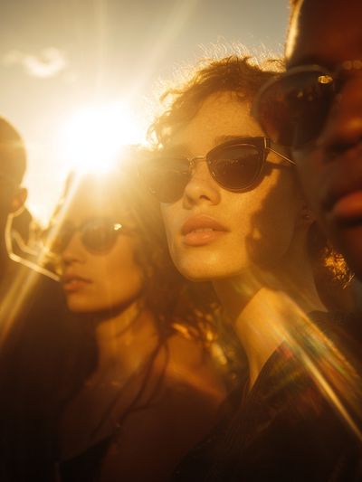 Sunlit Sunglasses Portrait Photography Poster.
