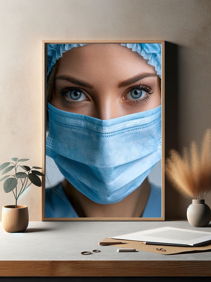 Masked Portrait Photography Poster. — room view 2