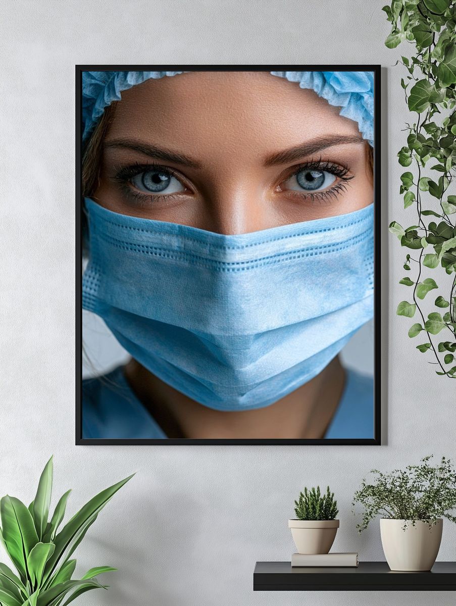 Masked Portrait Photography Poster. — room view 4