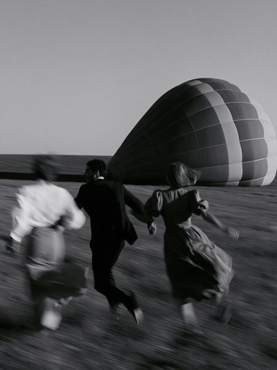 Hot Air Balloon Chase Photography Poster. poster