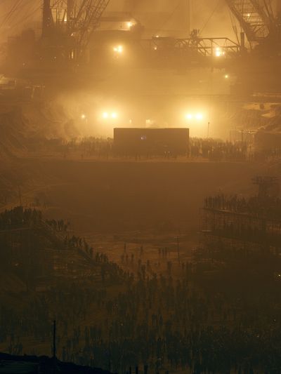 Industrial Nightscape Photography Poster.