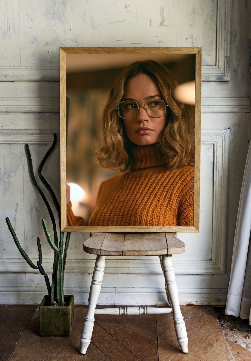 Suspenseful Woman with Knife Poster. room preview