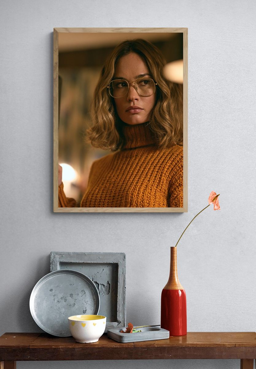 Suspenseful Woman with Knife Poster. — room view 3