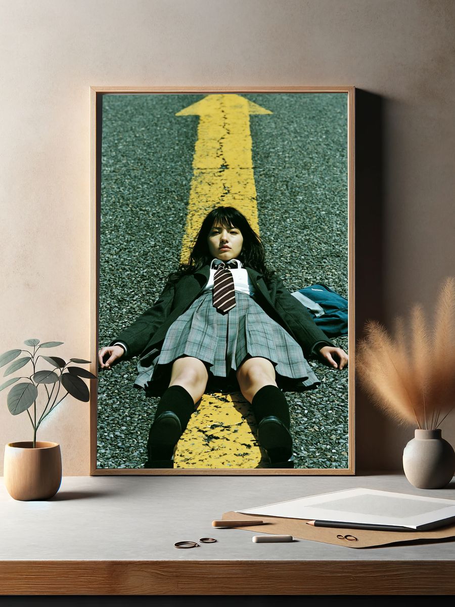 Schoolgirl Road Arrow Photography Poster. — room view 2