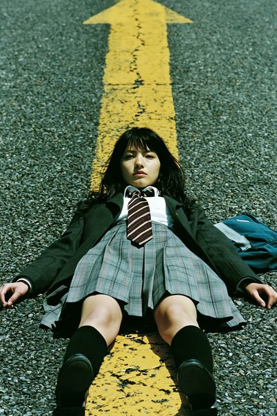 Schoolgirl Road Arrow Photography Poster.