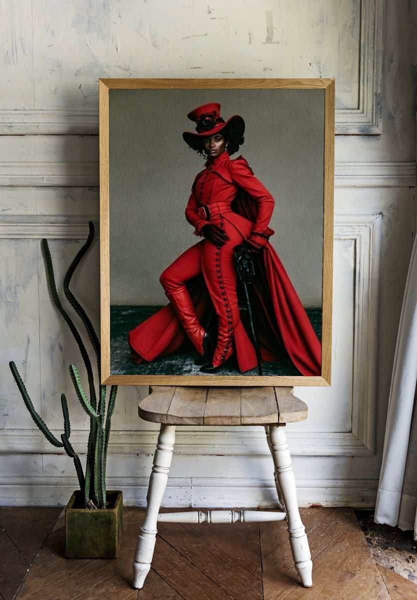 Red Couture Portrait Poster. — room view 1