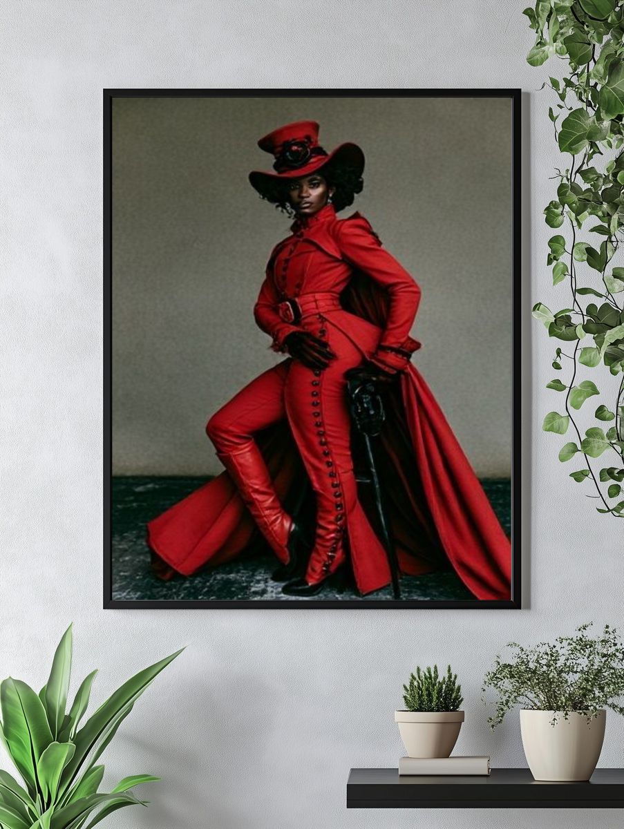 Red Couture Portrait Poster. — room view 4