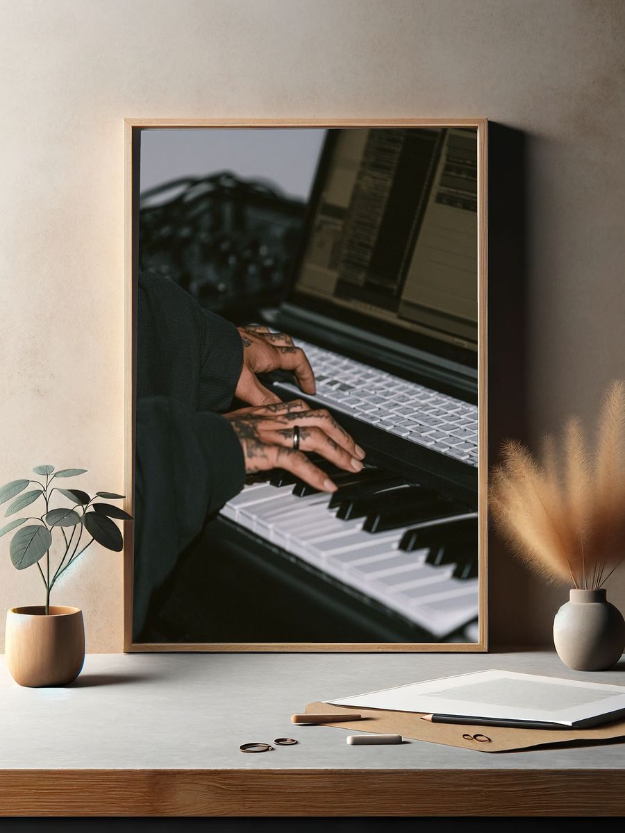 Piano Hands Photography Poster. — room view 2
