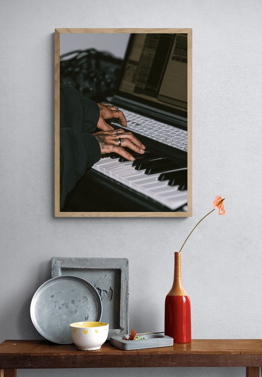 Piano Hands Photography Poster. — room view 3