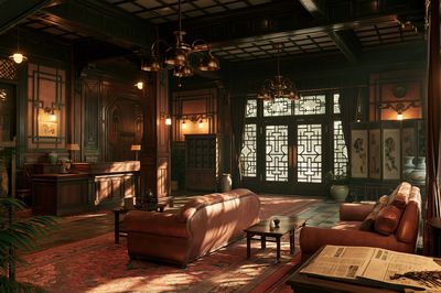 Oriental Lounge Interior Photography Poster.