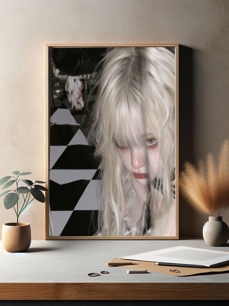 Gothic Doll Portrait Print. — room view 2