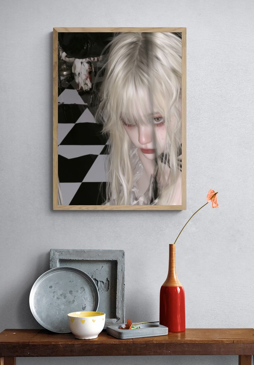 Gothic Doll Portrait Print. — room view 3