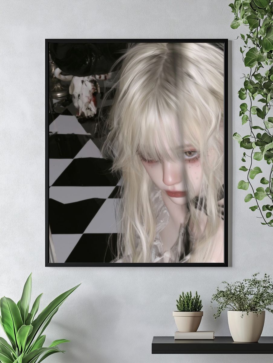 Gothic Doll Portrait Print. — room view 4