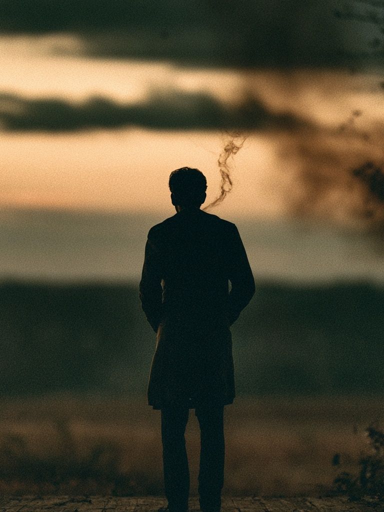 Solitary Figure at Sunset Photography Poster. poster — photography art