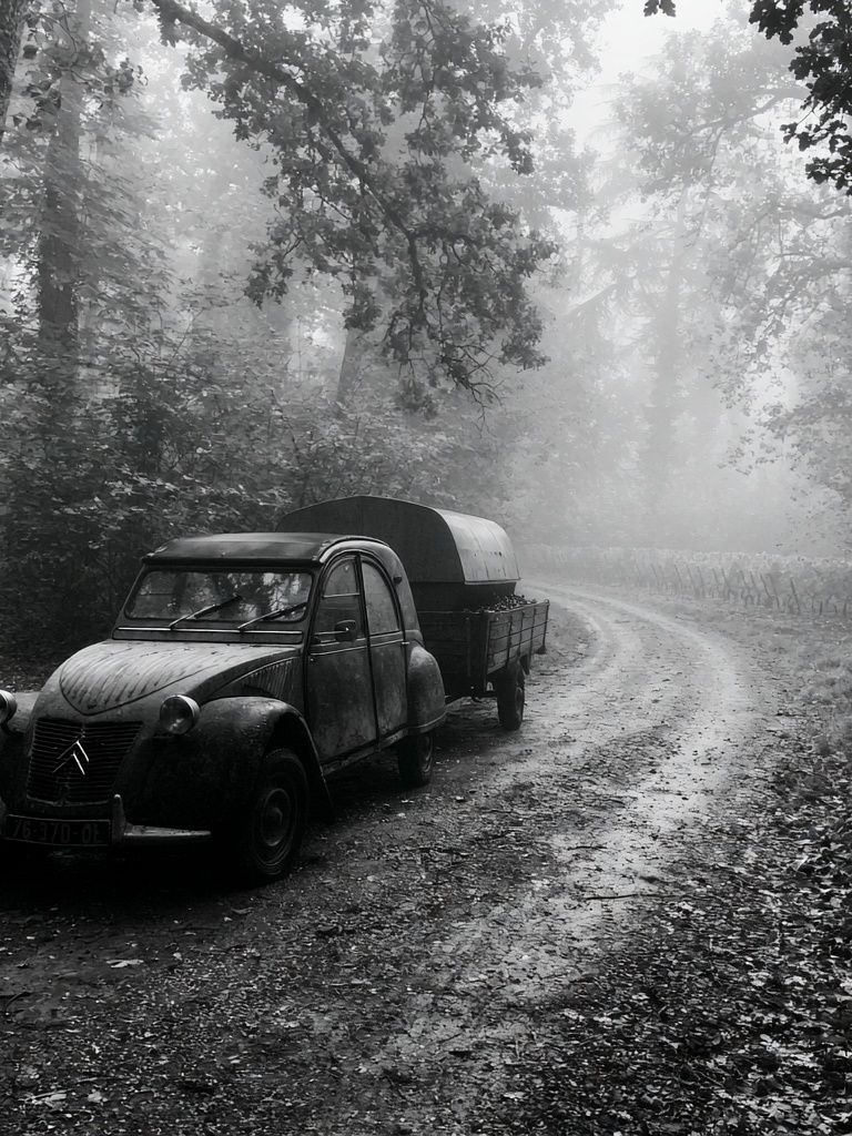 Vintage Citroën Forest Road Print. poster — photography art