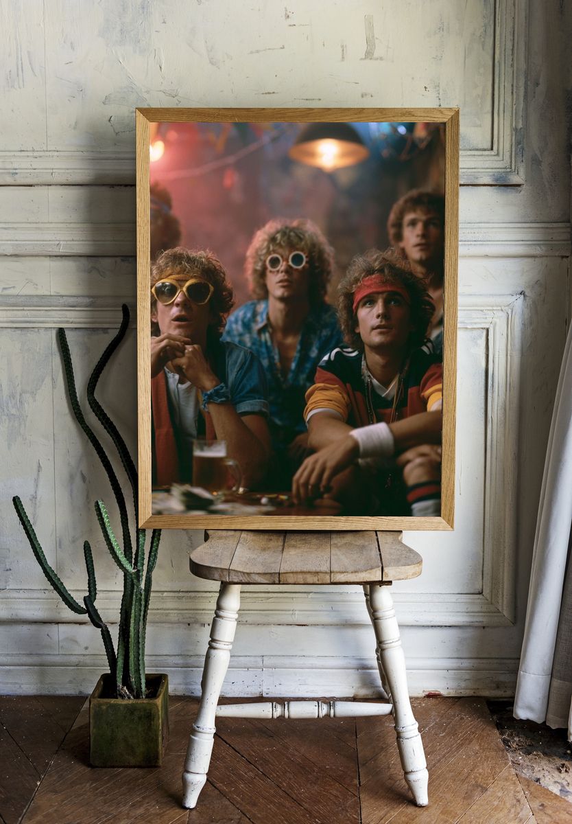 Retro Band Portrait Poster. — room view 1