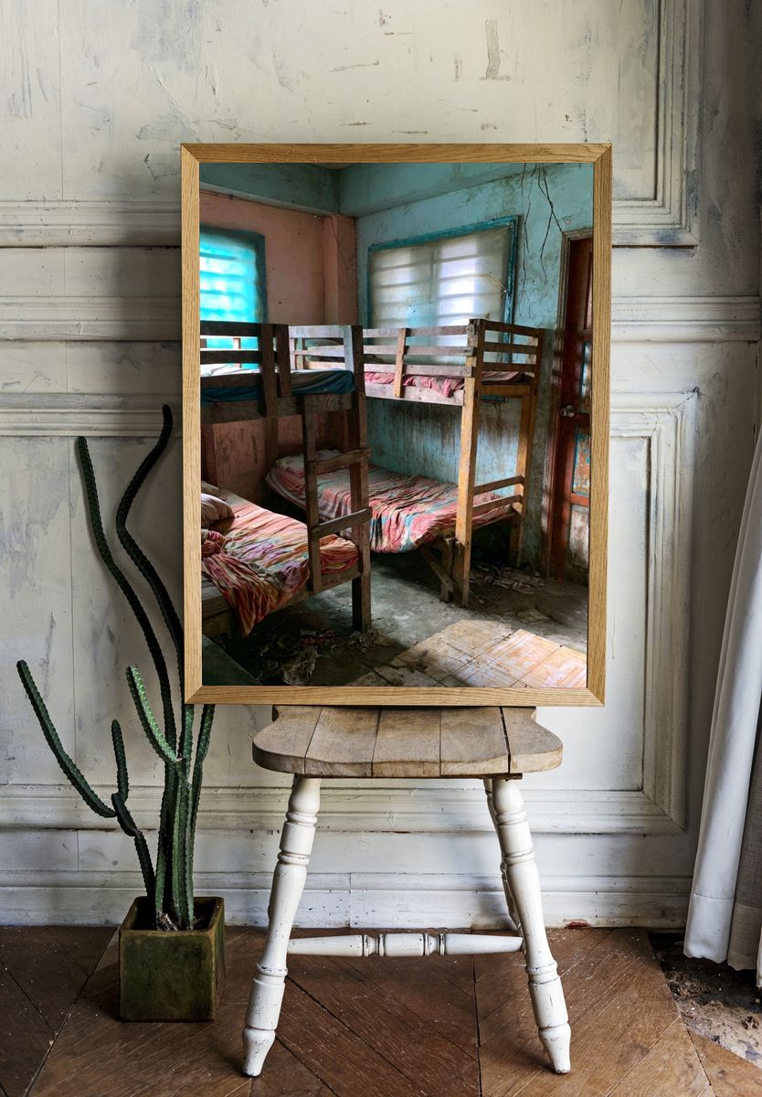 Rustic Dormitory Interior Photography Poster. — room view 1