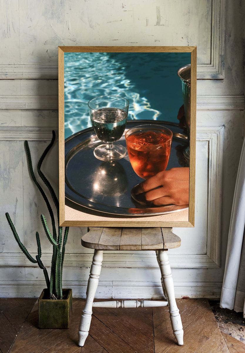 Poolside Cocktails Photography Poster. room preview