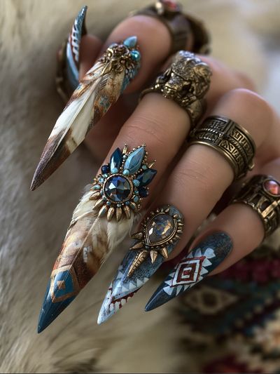 Boho Crystal Nail Art Photography Poster. poster