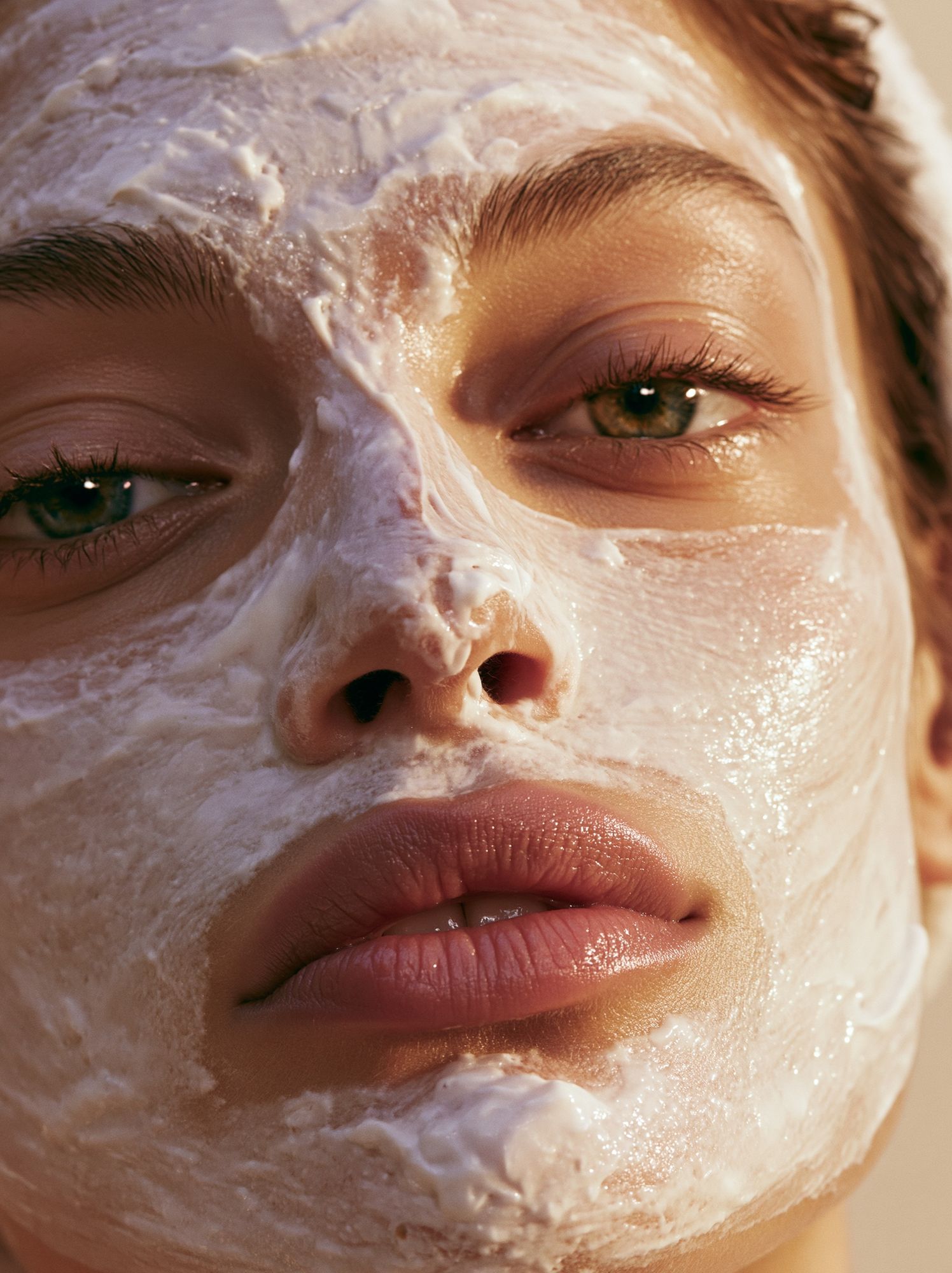 Cream Mask Portrait Print. poster — photography art