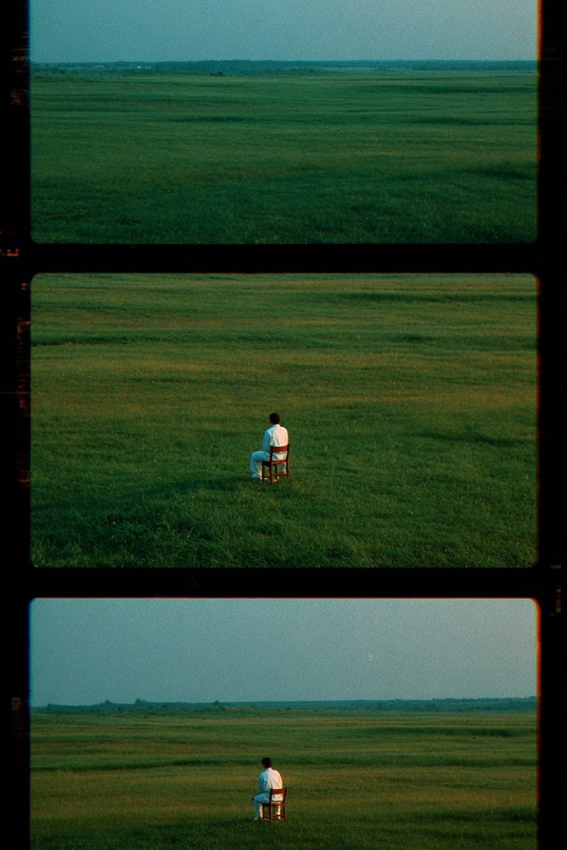 Solitary Figure in Meadow Photography Poster. poster — photography art