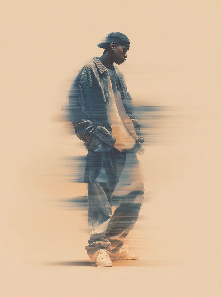 Glitch Streetwear Portrait Print. poster — photography art