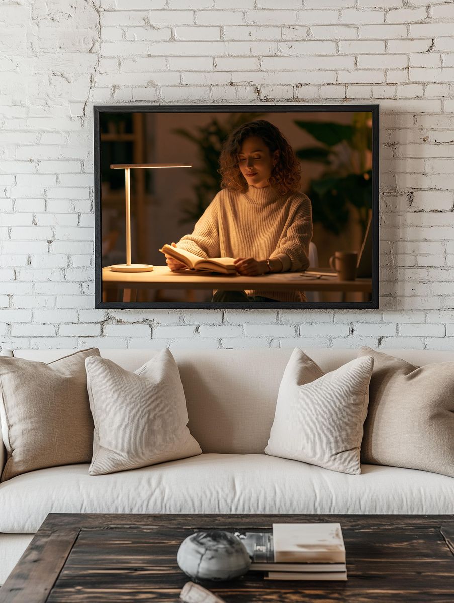 Cozy Reading Portrait Poster. — room view 1